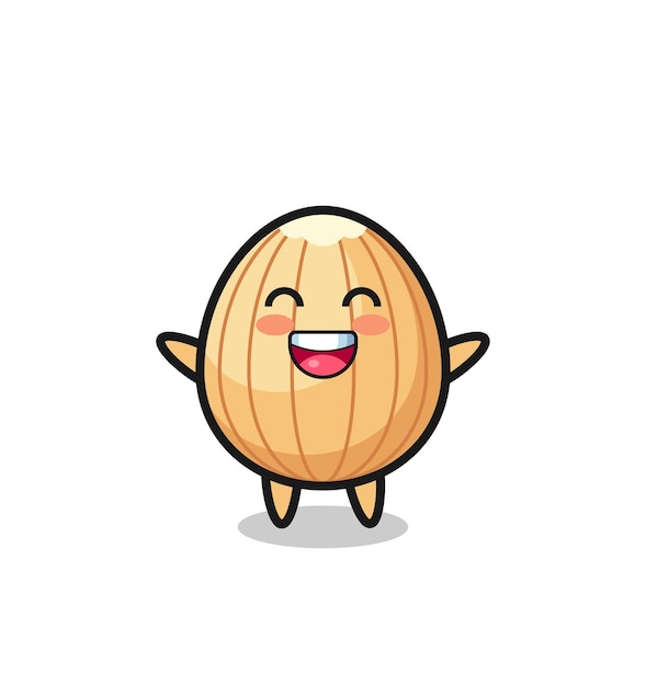 Happy baby almond cartoon character