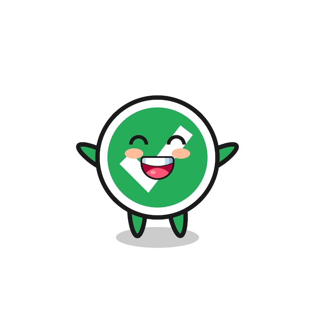 Happy baby check mark cartoon character