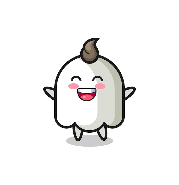 Happy baby ghost cartoon character