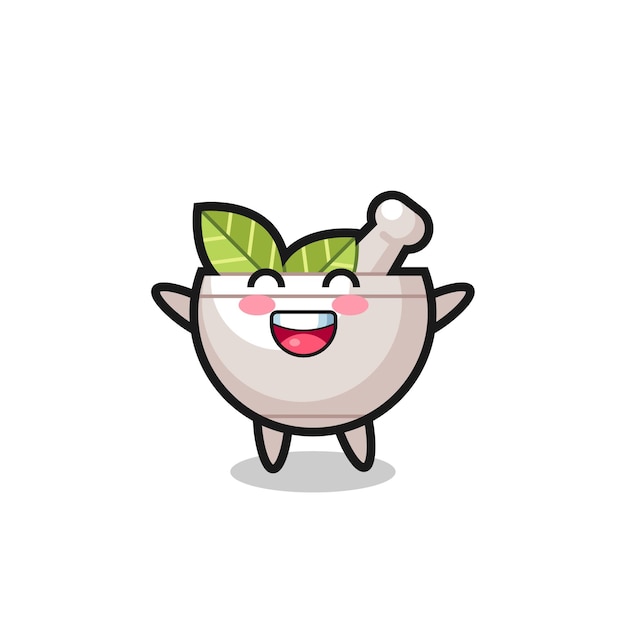 happy baby herbal bowl cartoon character , cute style design for t shirt, sticker, logo element