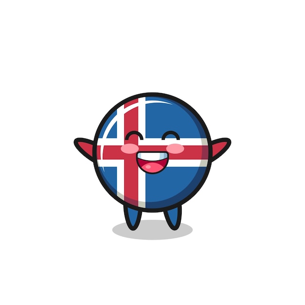 Happy baby iceland flag cartoon character