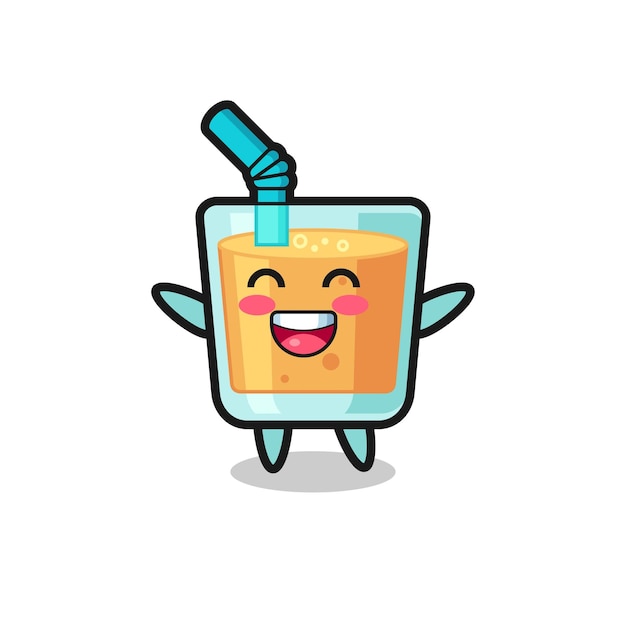 Happy baby orange juice cartoon character , cute style design for t shirt, sticker, logo element