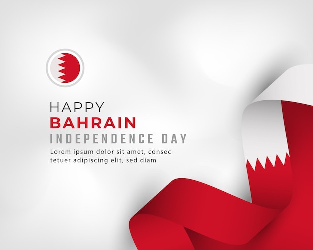 Happy Bahrain Independence Day December 16th Celebration Vector Design Illustration Template