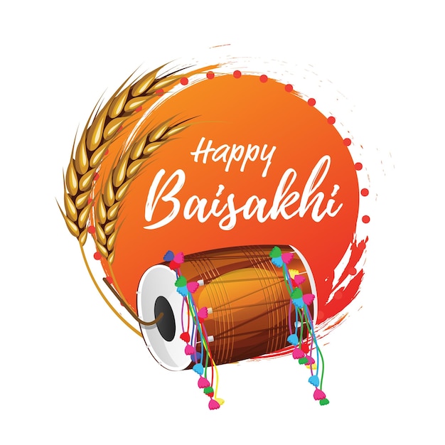 Happy baisakhi vaisakhi festival vector background