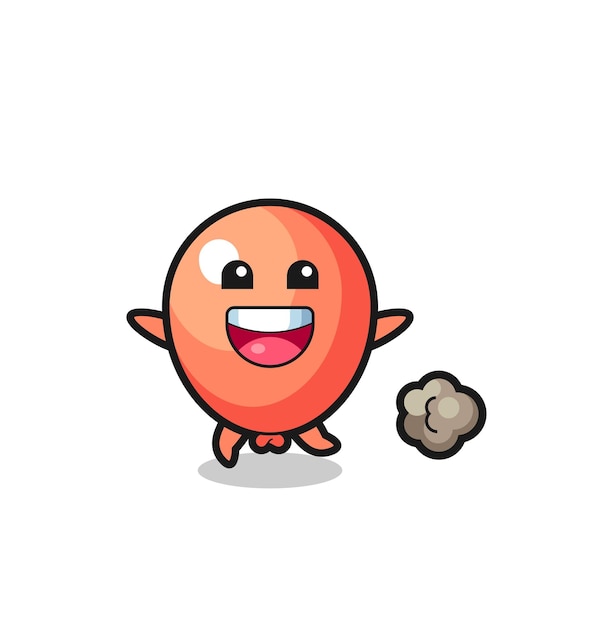 The happy balloon cartoon with running pose