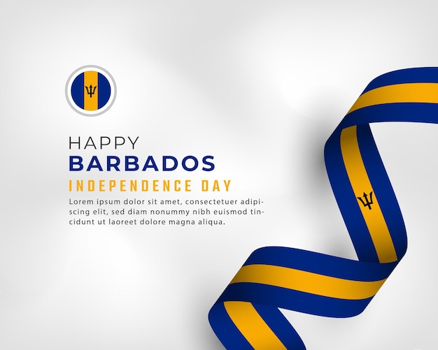 Happy Barbados Independence Day November 30th Celebration for Poster Banner Advertising Greeting