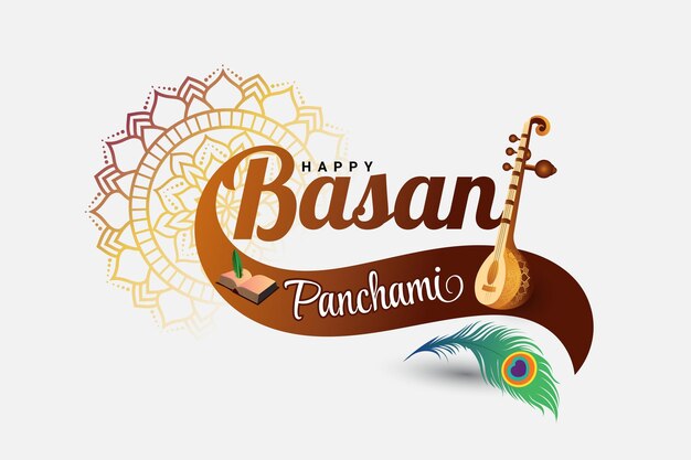 happy Basant panchami traditional indian festival background design