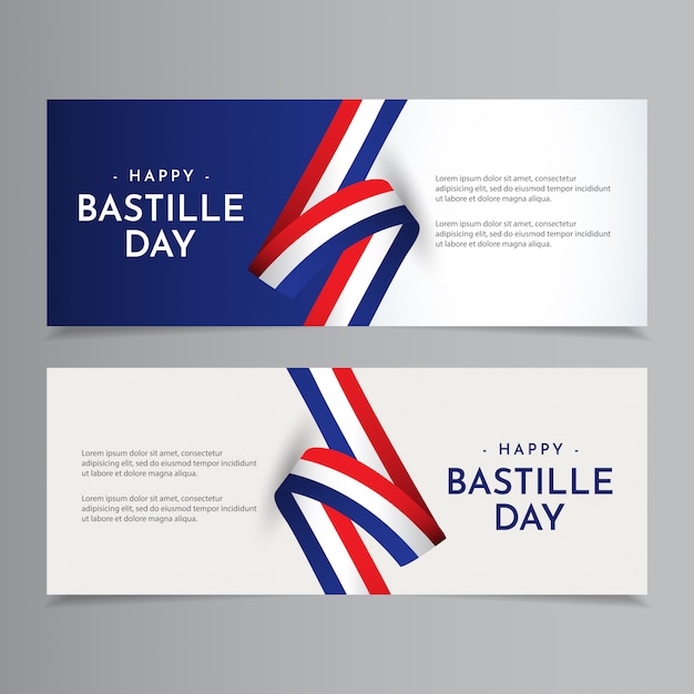 Happy Bastille Day Celebration Template Design Illustration