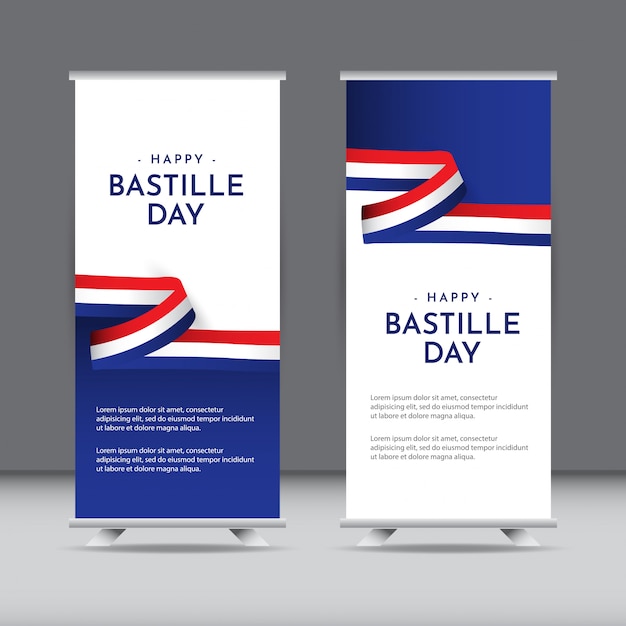 Happy Bastille Day Celebration Template Design Illustration