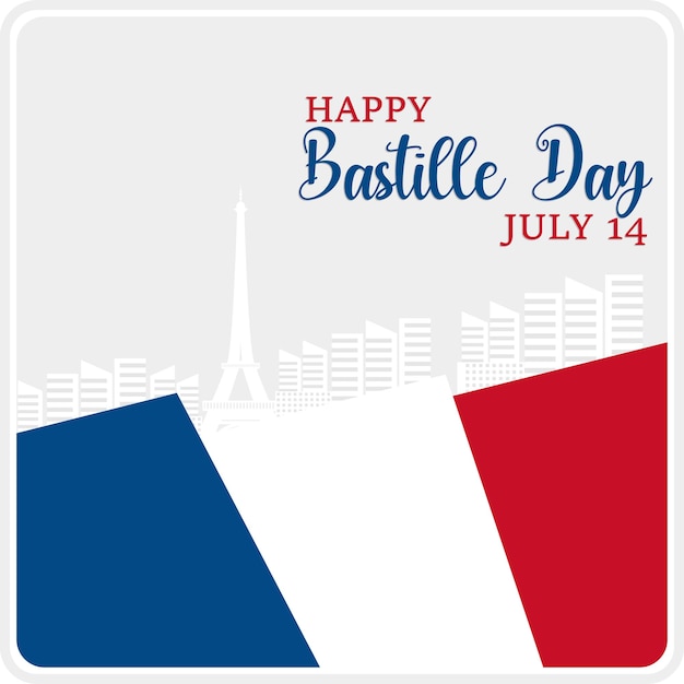 Happy Bastille day france independent day national holiday 14 july modern background illustration