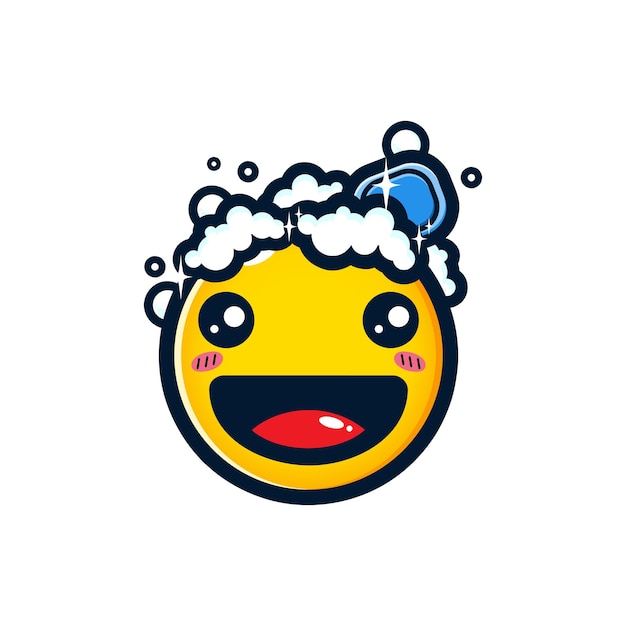 happy bathing emoji vector design