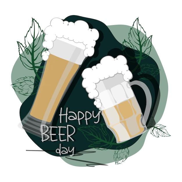 Vector happy beer day national beer day oktoberfest vector illustration flyer banner social media post poster