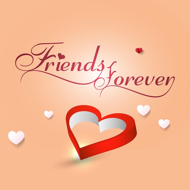 Happy Best Friends Day June 8th heart shaped map illustration on luxury background vector