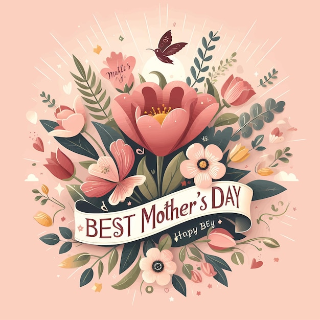 Happy BEST Mothers Day Calligraphy Background