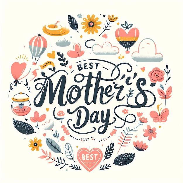 Happy BEST Mothers Day Calligraphy Background