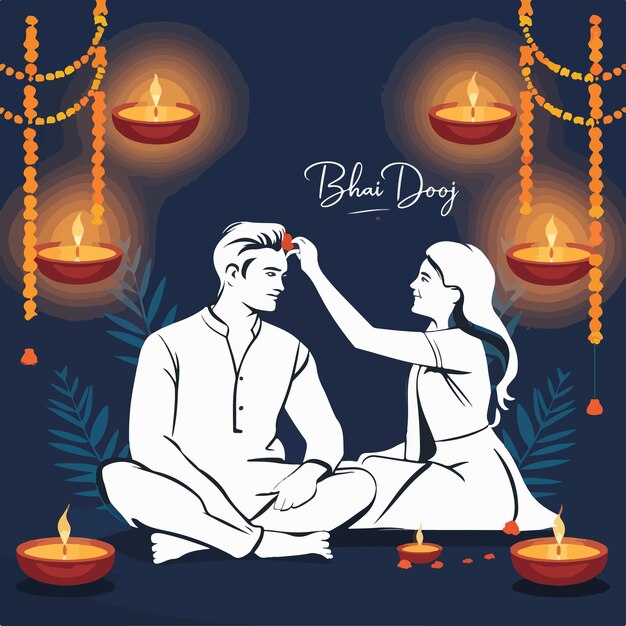 Vector happy bhai dooj background design illustration concept