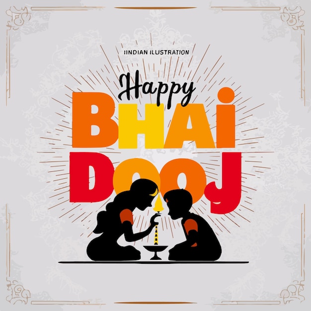 Happy bhai dooj background design illustration concept