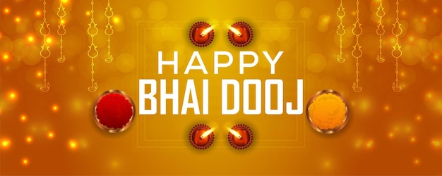 Happy bhai dooj celebration background with creative puja plates