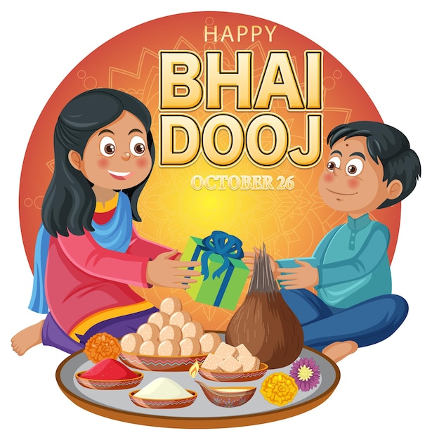 Happy Bhai Dooj Day Text Design