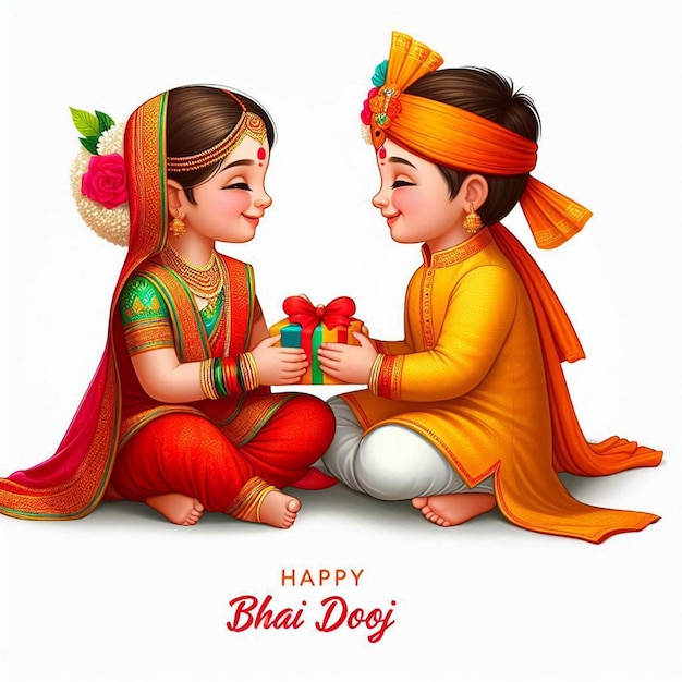 Vector happy bhai dooj indian festival celebration