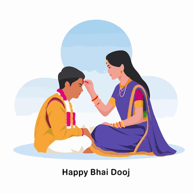 Vector happy bhai dooj template flat illustration background design