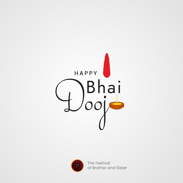 Happy Bhai Dooj Typography Social Media Post