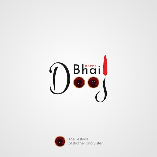 Happy Bhai Dooj Typography Social Media Post