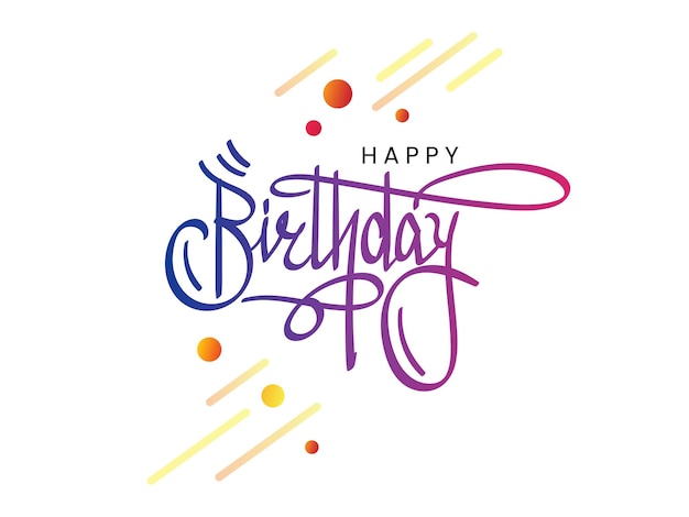 Happy Birhday calligraphy with abstract modern background