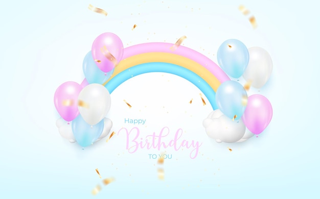 Happy birthday background design for greeting card