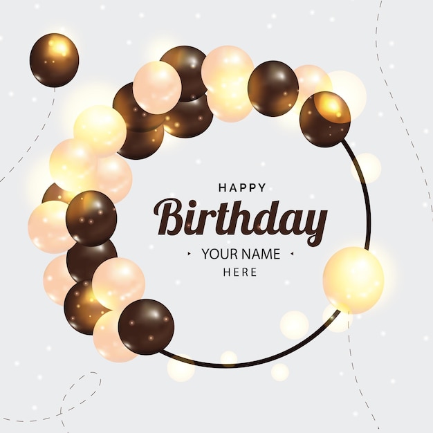 Happy birthday balloons background design free vector