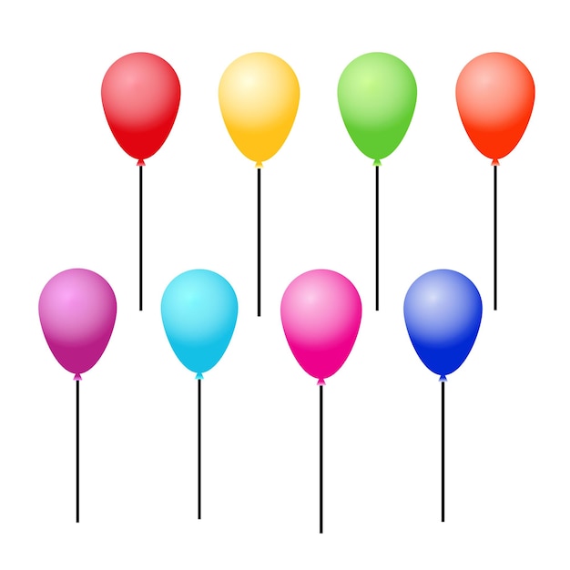 Happy birthday balloons party balloons vector illustration