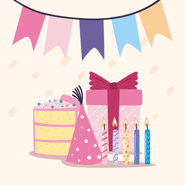 Happy birthday banner with decoration