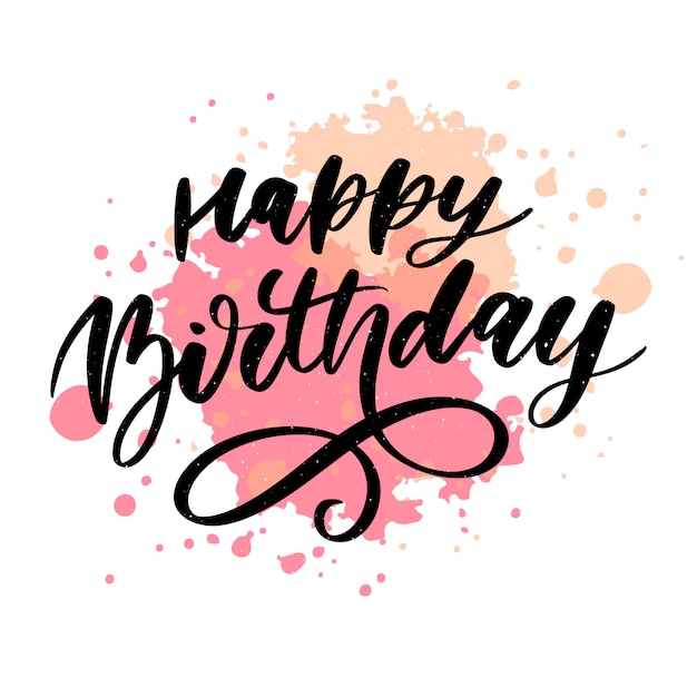 Happy Birthday brush lettering calligraphy