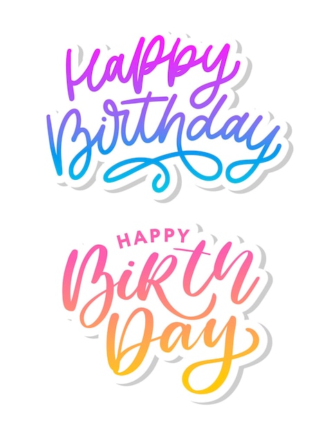 Happy Birthday Brush Script Style Hand lettering.