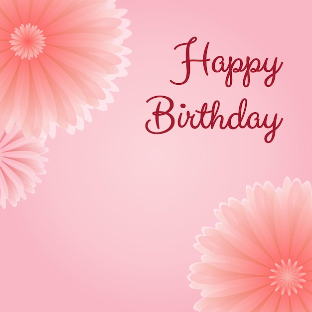 Happy birthday card with floral theme