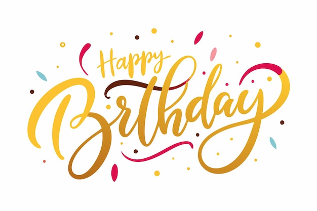 Vector happy birthday card with the words happy birthday on the white background