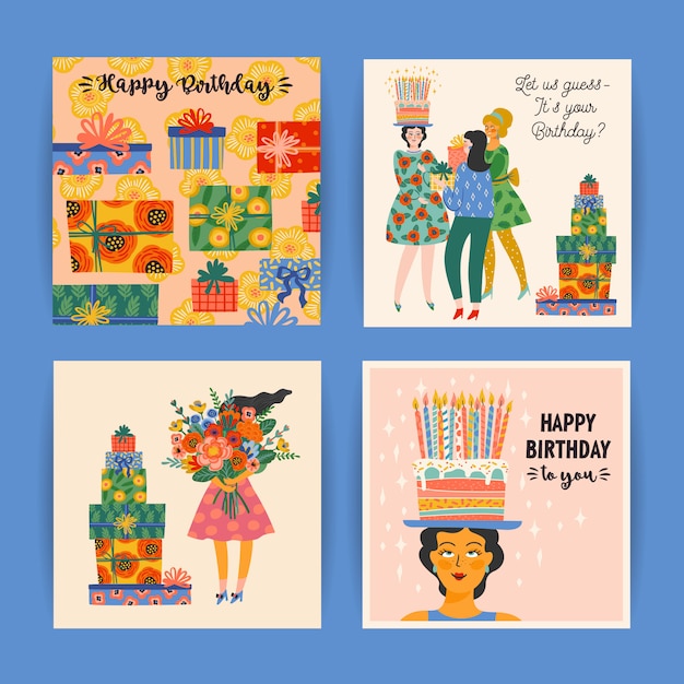 Happy Birthday cards set