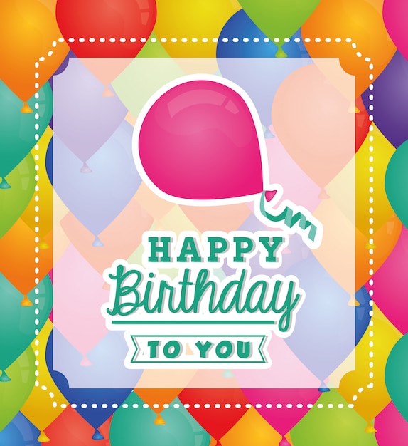 Happy birthday colorful card 