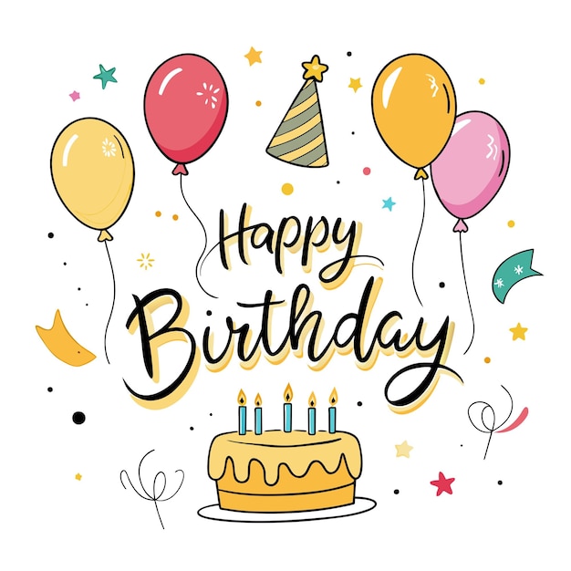 Happy Birthday Day greeting Card vector illustration