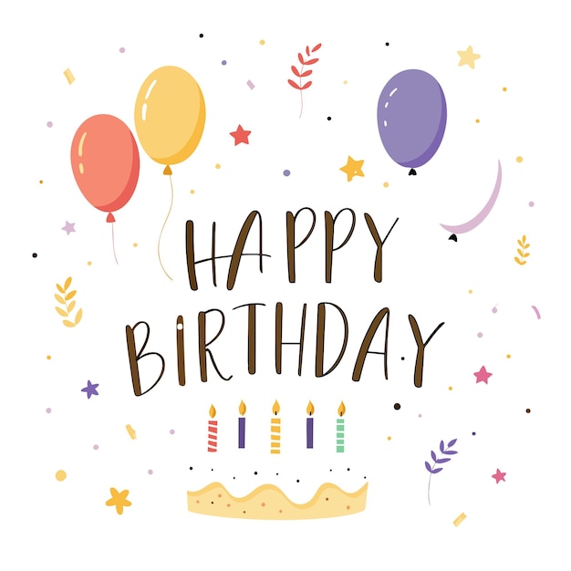 Happy Birthday Day greeting Card vector illustration