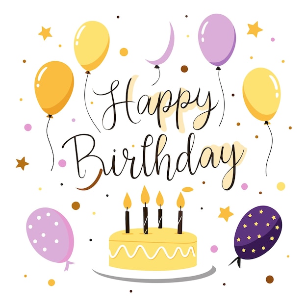 Happy Birthday Day greeting Card vector illustration