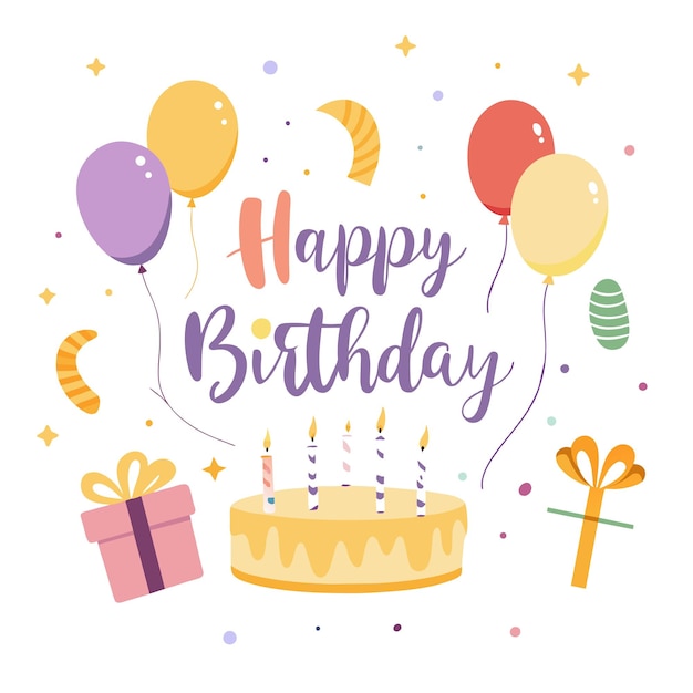 Happy Birthday Day greeting Card vector illustration