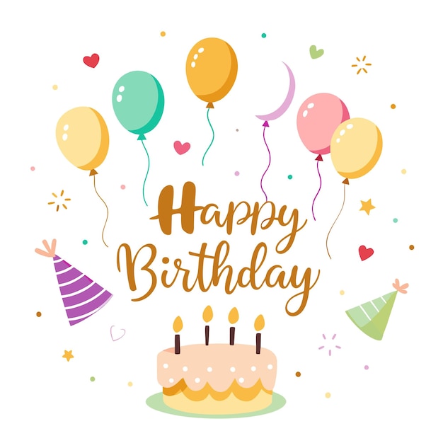 Happy Birthday Day greeting Card vector illustration