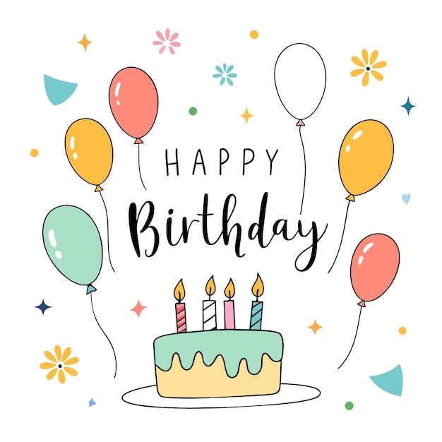 Happy Birthday Day greeting Card vector illustration