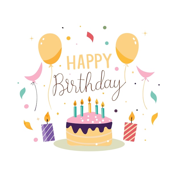 Happy Birthday Day greeting Card vector illustration