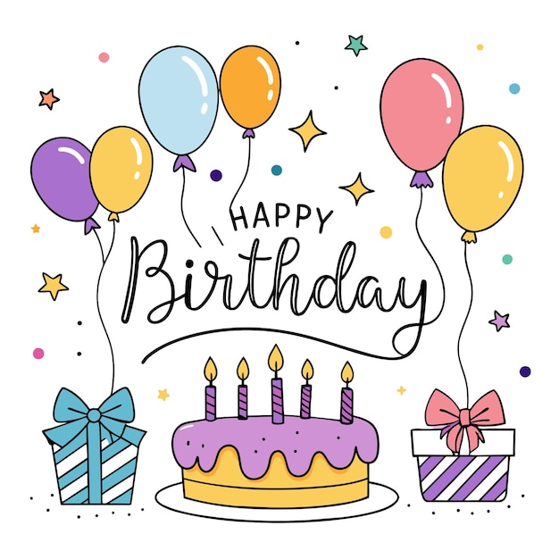 Happy Birthday Day greeting Card vector illustration