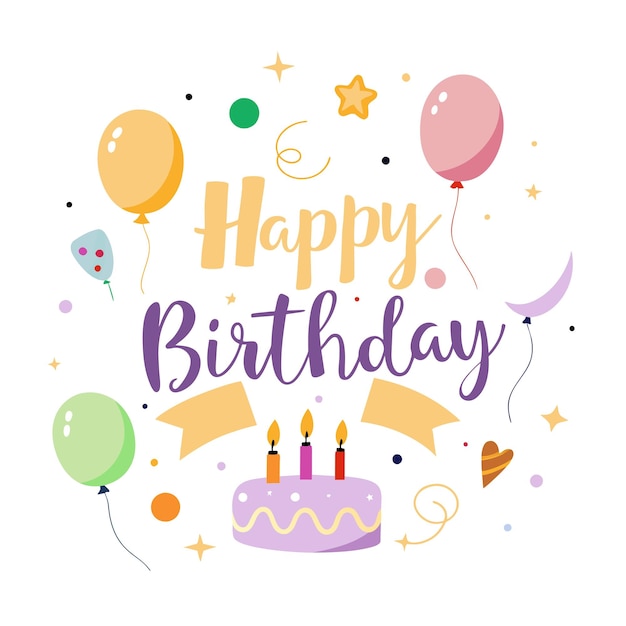 Happy Birthday Day greeting Card vector illustration