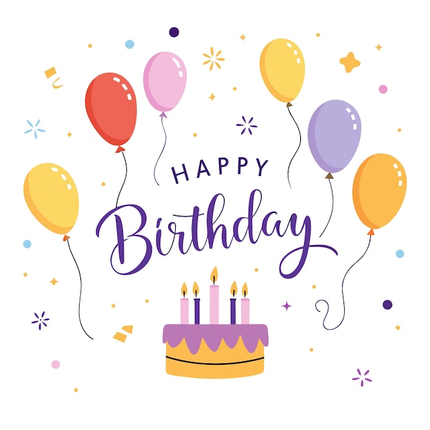 Happy Birthday Day greeting Card vector illustration