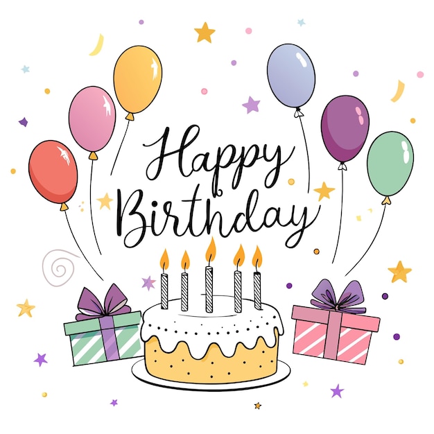 Happy Birthday Day greeting Card vector illustration