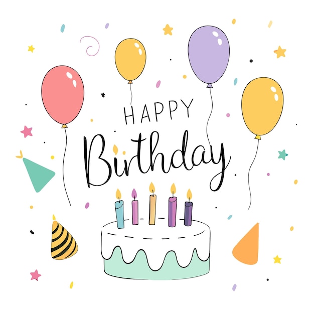 Happy Birthday Day greeting Card vector illustration